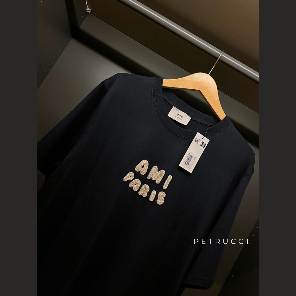 AMI Cotton Ami Paris Patch T Shirt UTS075