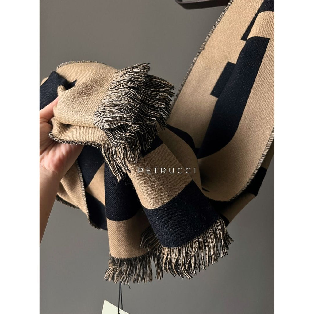 BURBERRY SCARF Muffler Wool Jacquard Winter 8035525