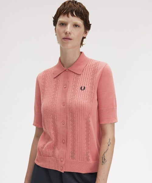 Fred Perry POINTELLE DETAIL KNITTED SHIRT Women K9133/X90