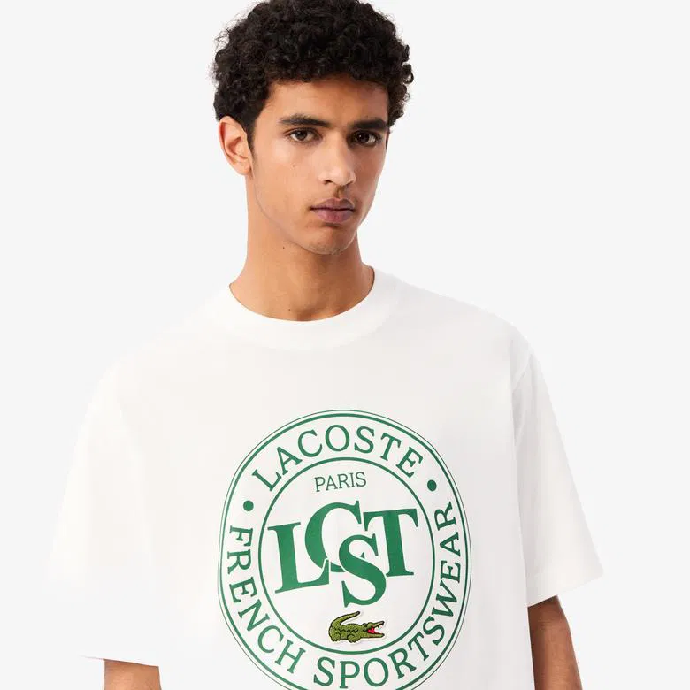LACOSTE Loose Fit Heavy Cotton Printed T-shirt  TH2753