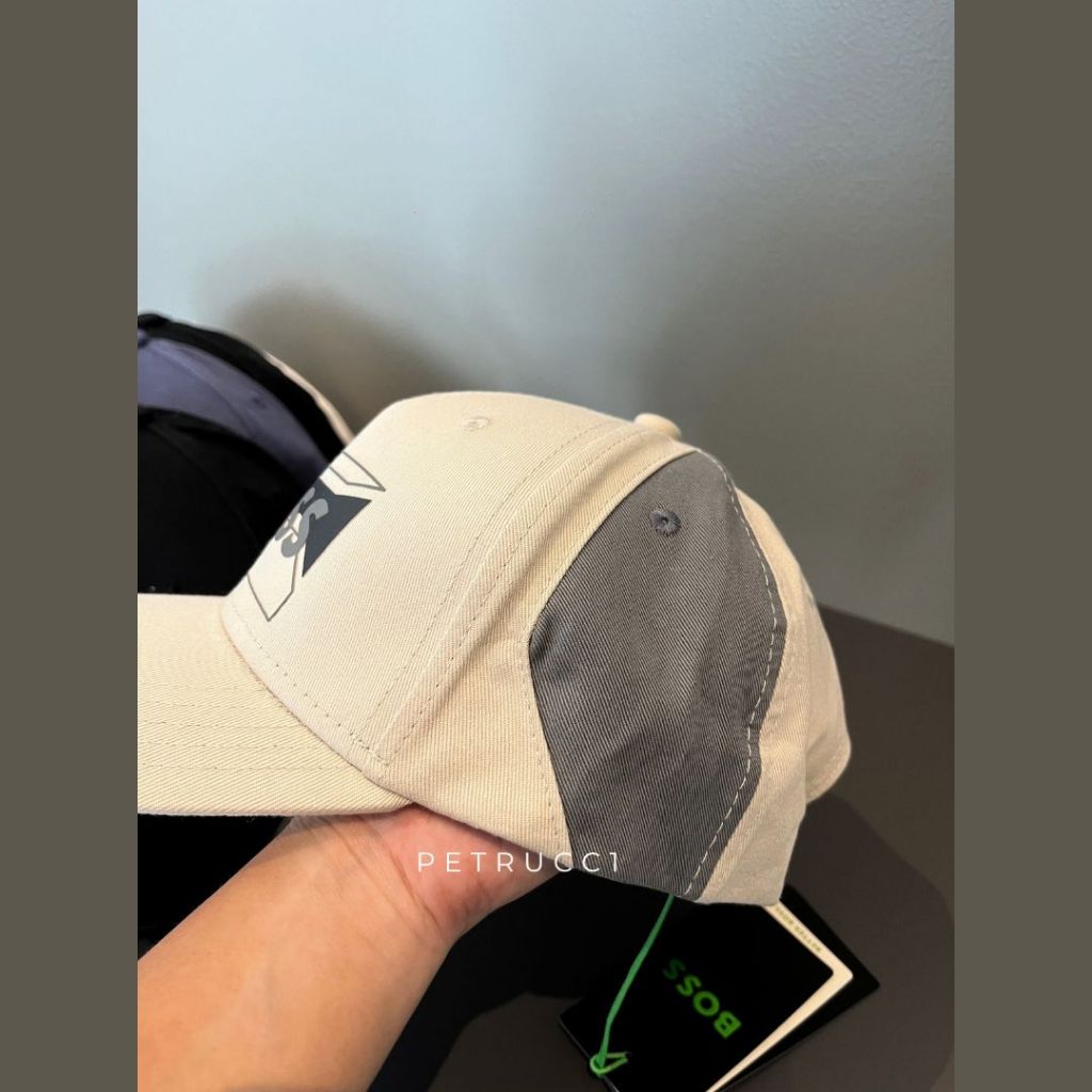 BOSS Cotton-twill cap with contrasting seasonal logo 50505837