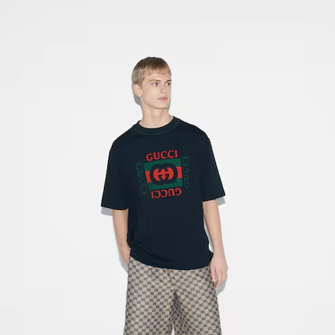 GUCCI Printed Cotton Jersey T Shirt ‎784361 XJGKA 4735