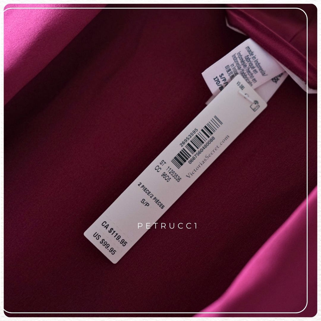 VICTORIA SECRET Dream Satin Wrap Top Long Pajamas Set