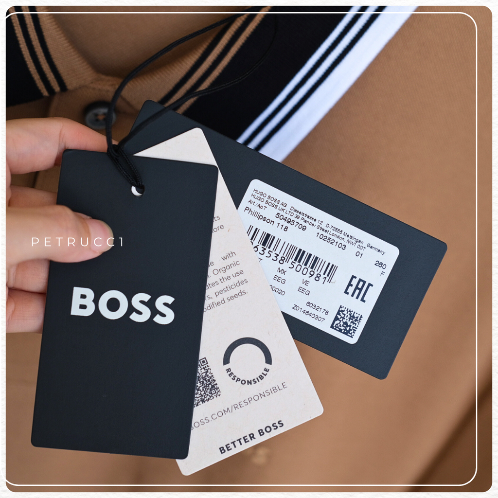 BOSS POLO SHIRT WITH STRIPED COLLAR  PHILLIPSON 118 50495709