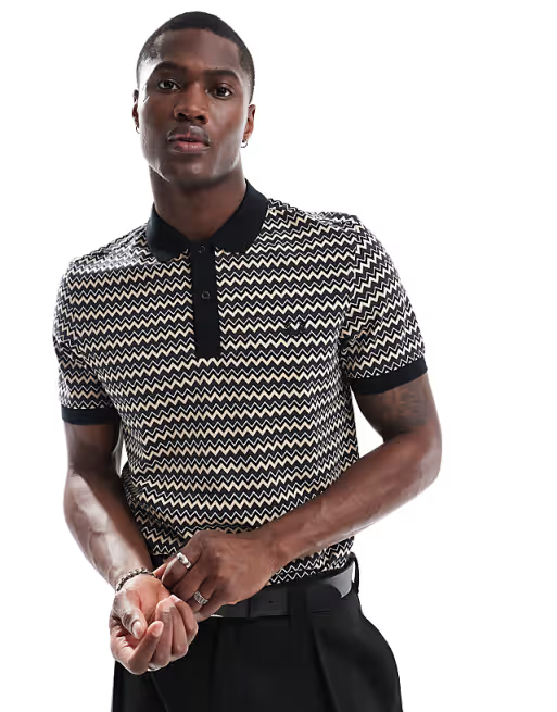 Fred Perry Zig-zag pattern polo shirt M8614/129