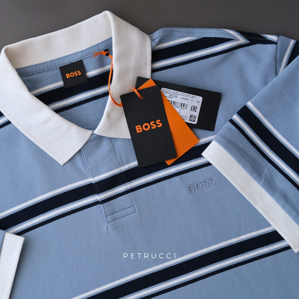 BOSS Polo Shirt Kaos cotton Cowo Pria 50574239