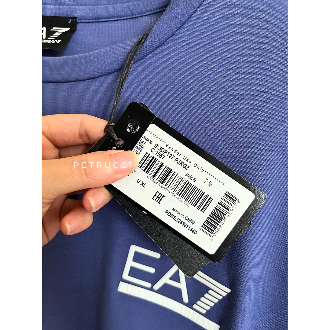 Emporio Armani EA7 T Shirt logo Tee man men kaos 3DPT27