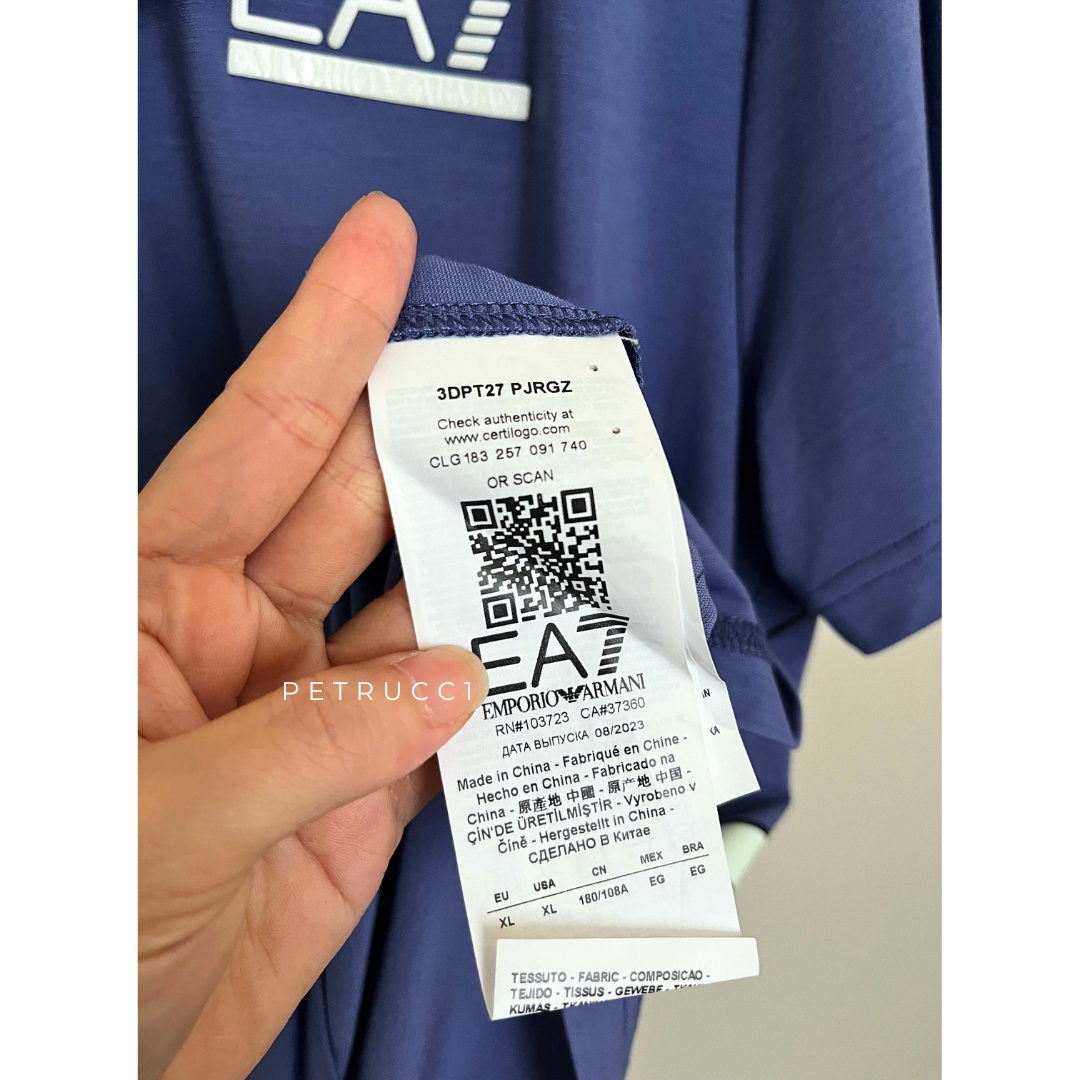 Emporio Armani EA7 T Shirt logo Tee man men kaos 3DPT27