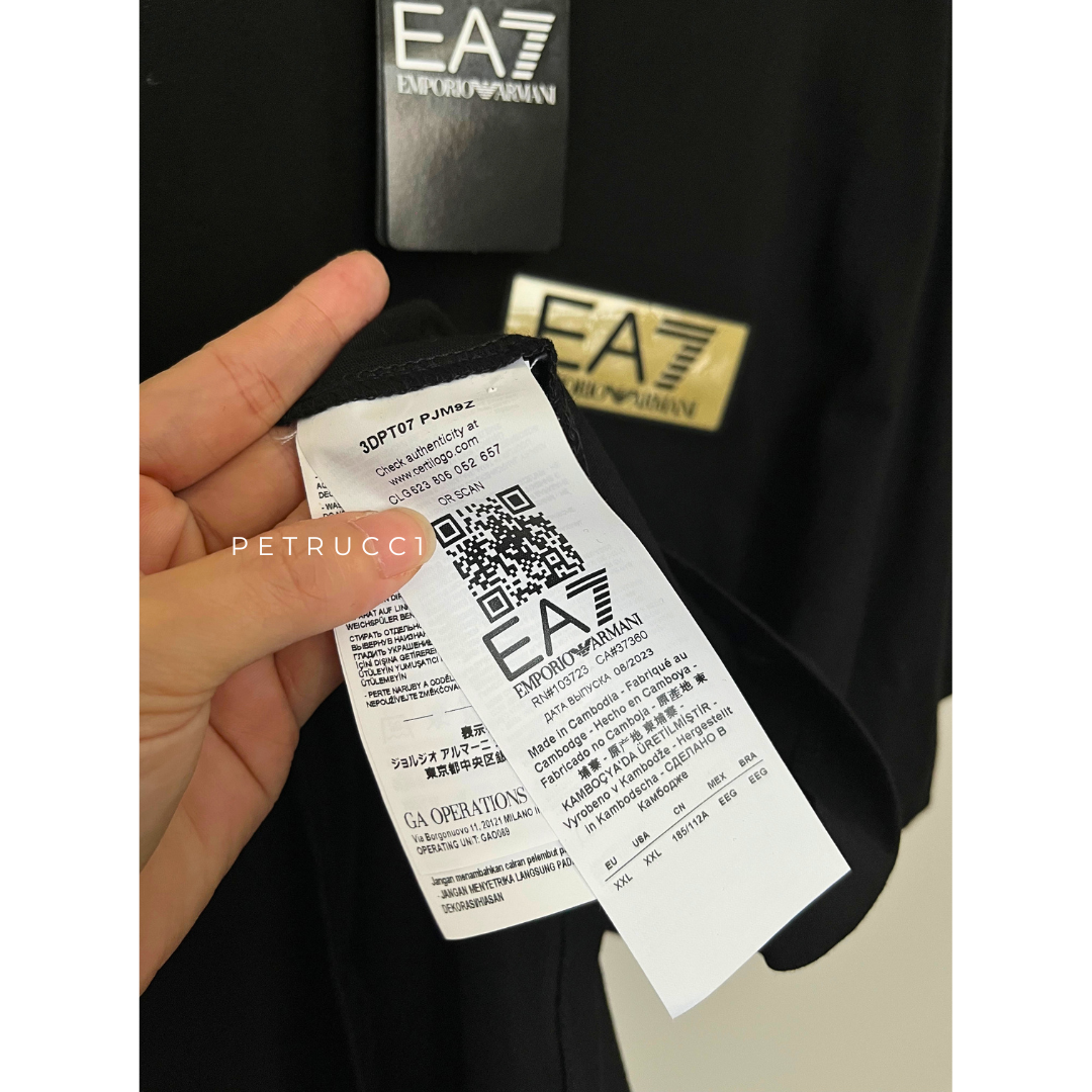 Emporio Armani EA7 T Shirt logo Tee man men kaos 3DPT07