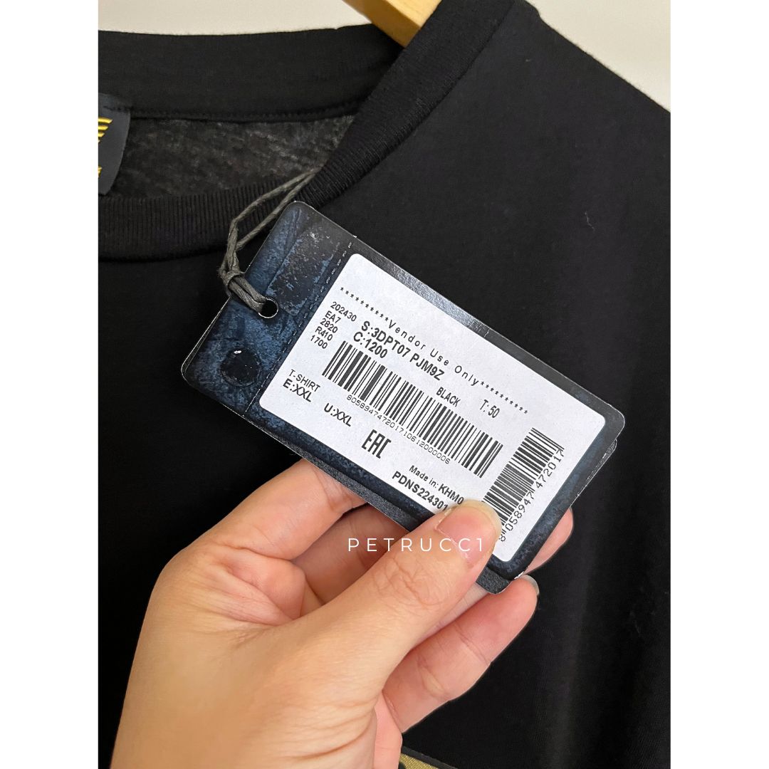 Emporio Armani EA7 T Shirt logo Tee man men kaos 3DPT07