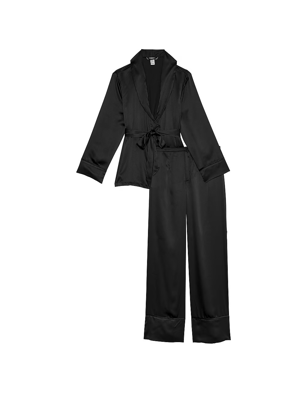 VICTORIA SECRET Dream Satin Wrap Top Long Pajamas Set