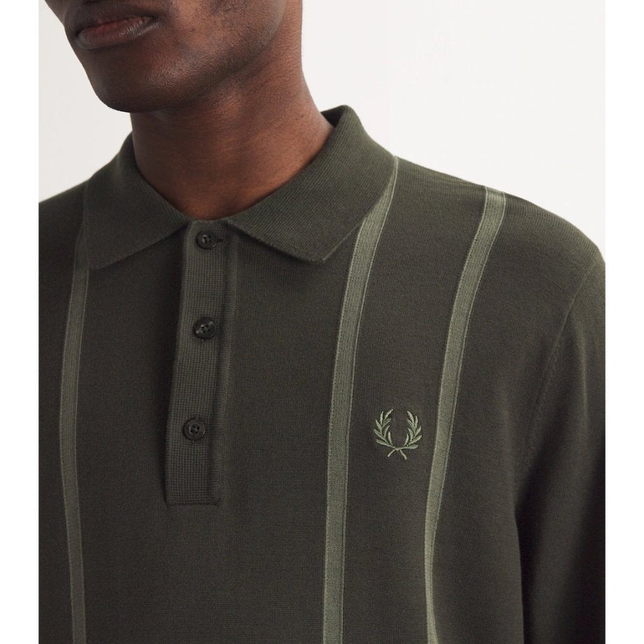 Fred Perry Knit Long Sleeve Polo Shirt Cowo Pria K6537/408