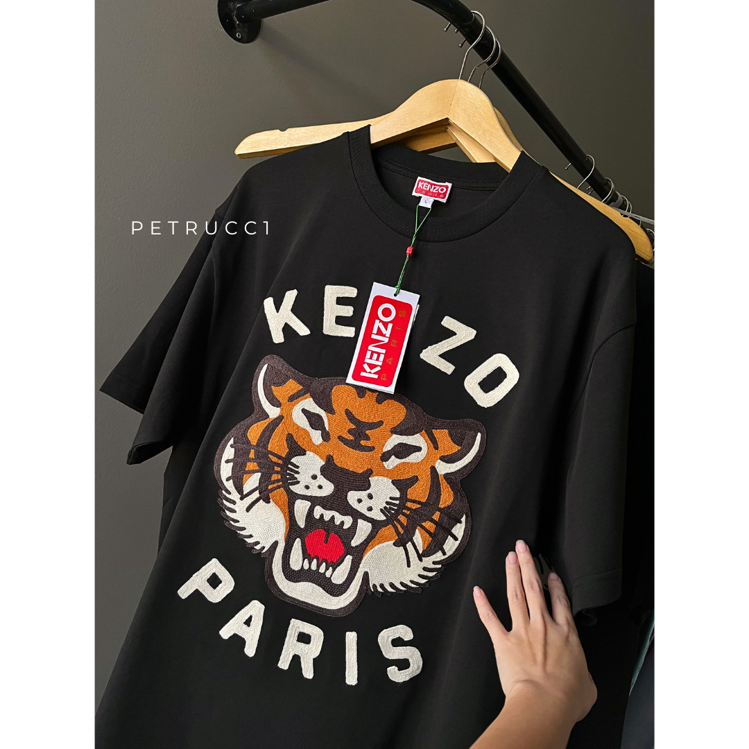 Kenzo Embroidered Lucky Tiger Cotton T-Shirt 68TS008