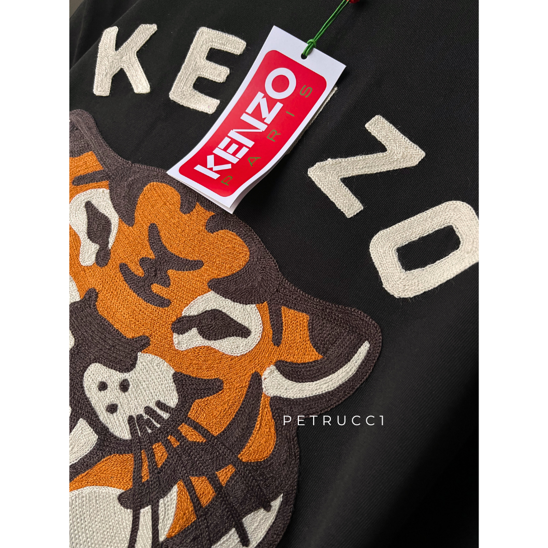Kenzo Embroidered Lucky Tiger Cotton T-Shirt 68TS008