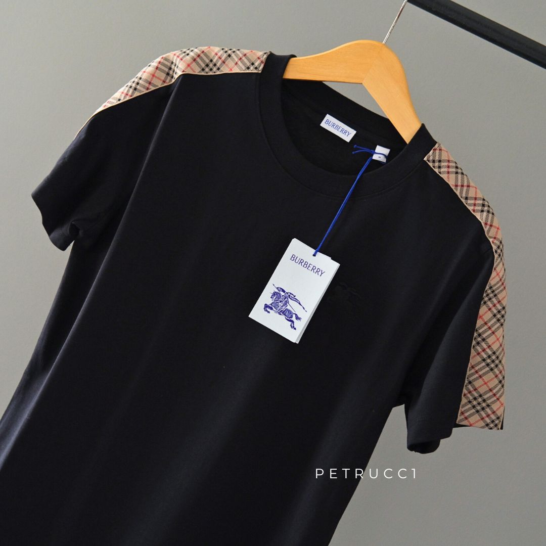 BURBERRY Check Patterned Stripe T shirt 8106246