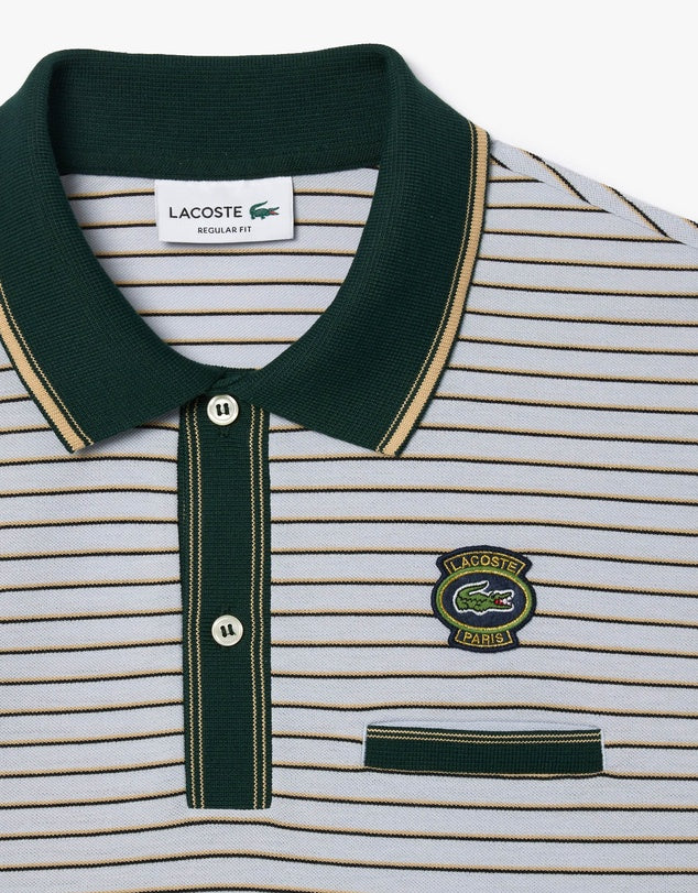 LACOSTE Striped Cotton Piqué Heritage Badge Polo  PH1221