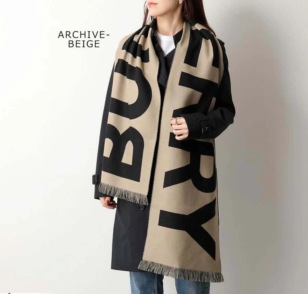 BURBERRY SCARF Muffler Wool Jacquard Winter 8035525
