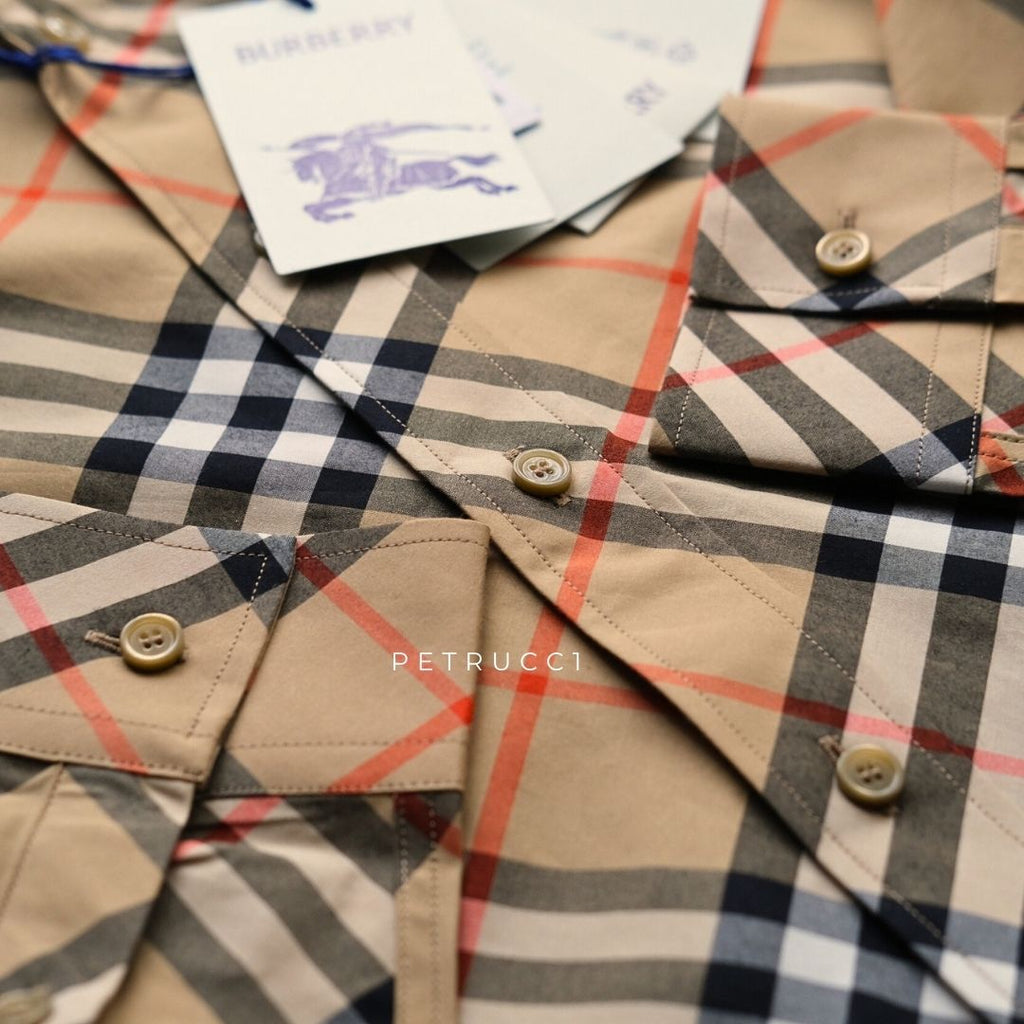 BURBERRY Beige Plaid Shirt 8087634
