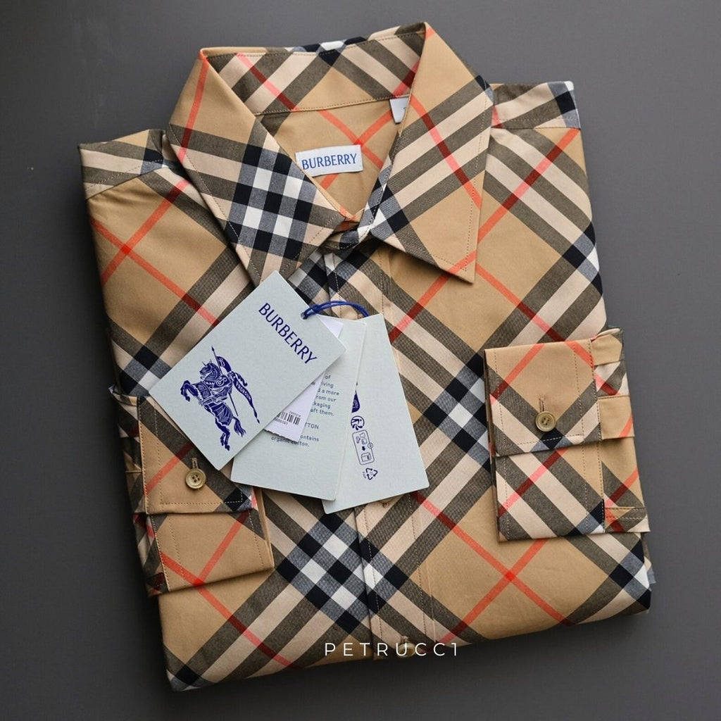BURBERRY Beige Plaid Shirt 8087634