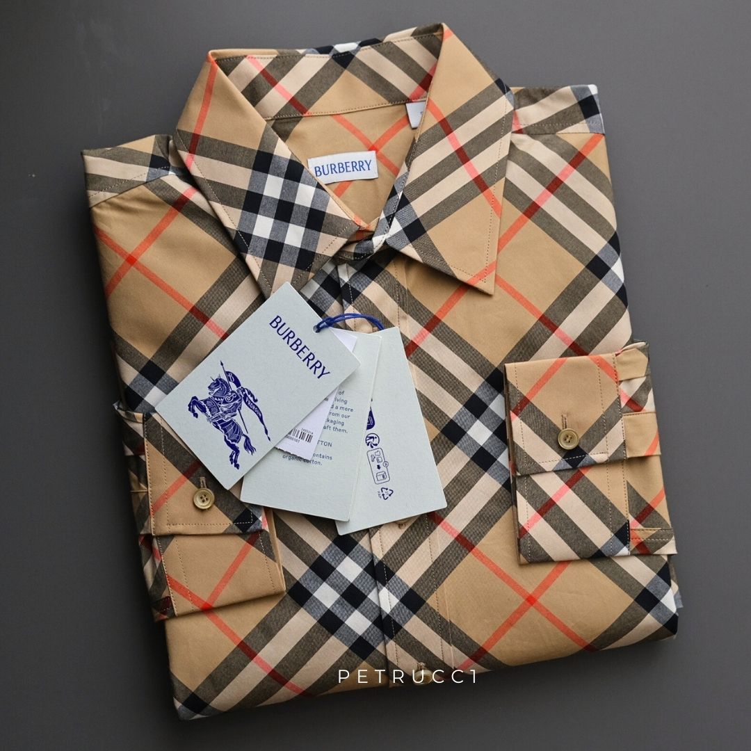 BURBERRY Beige Plaid Shirt 8087634