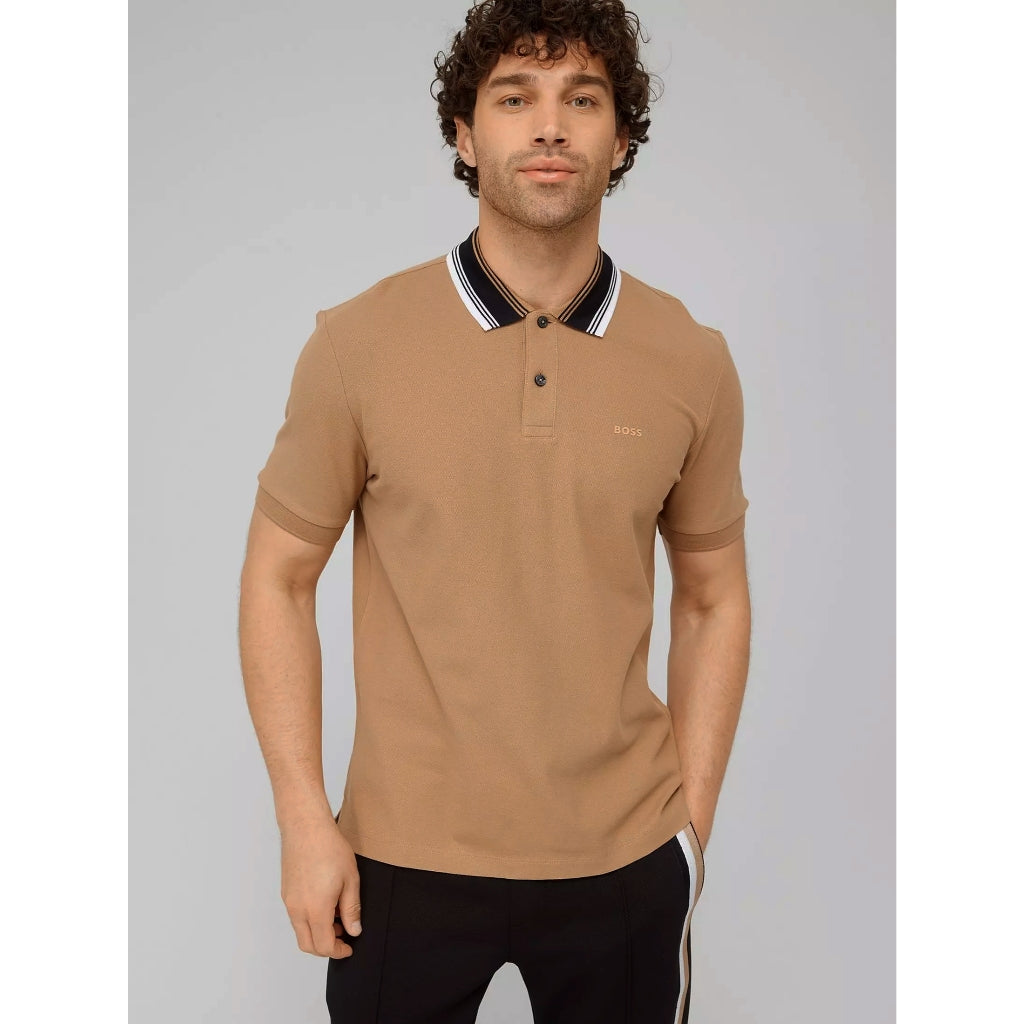 BOSS POLO SHIRT WITH STRIPED COLLAR  PHILLIPSON 118 50495709