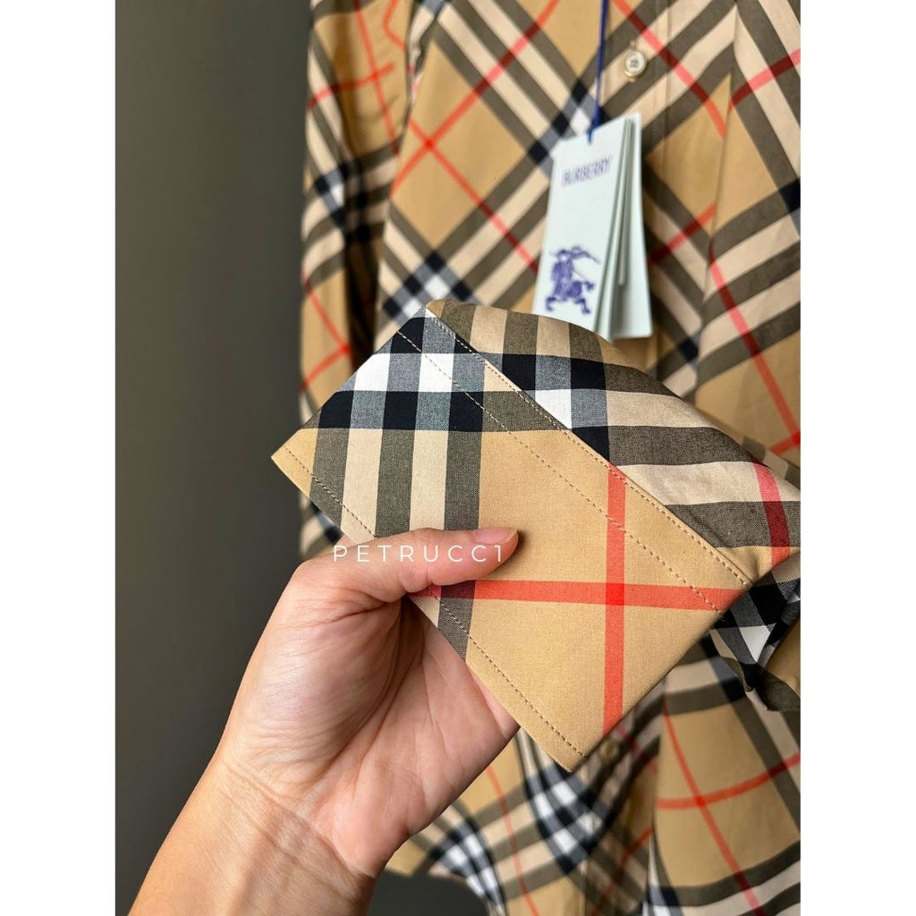 BURBERRY Beige Plaid Shirt 8087634
