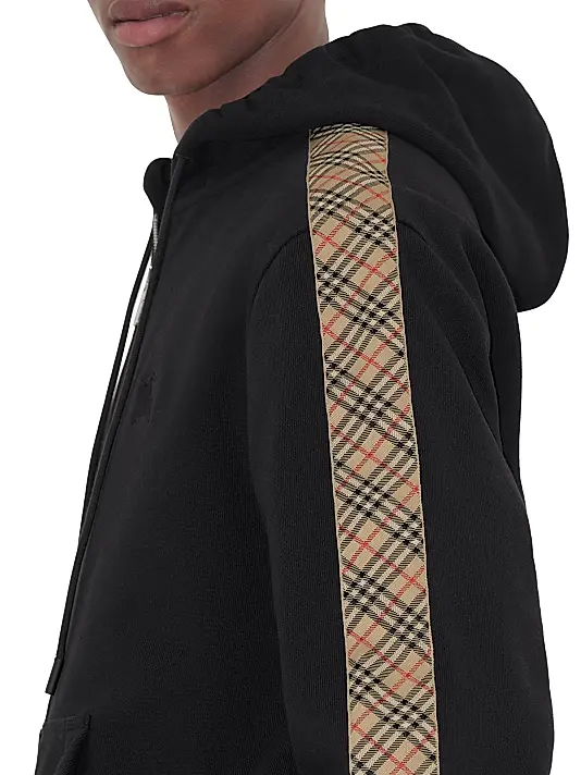 BURBERRY Check Trim Cotton Zip Hoodie 8110790