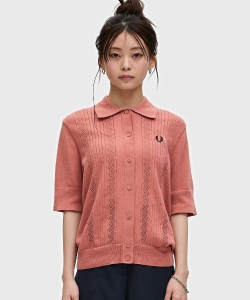 Fred Perry POINTELLE DETAIL KNITTED SHIRT Women K9133/X90