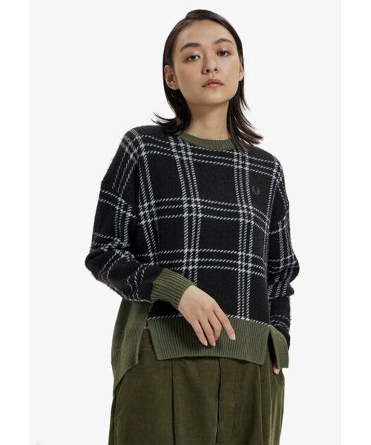 Fred Perry Tartan Panel Jumper Women K4108/102