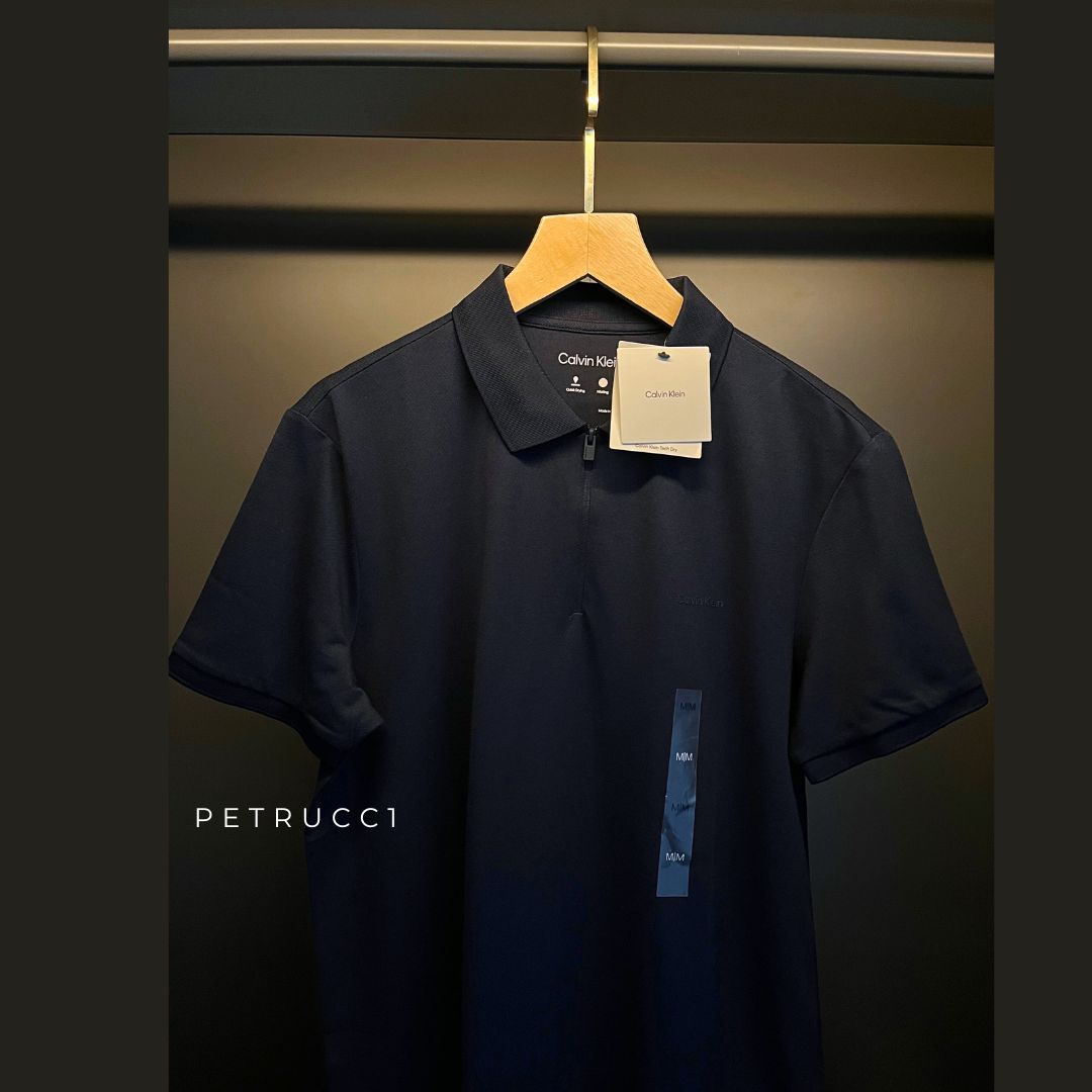 Calvin Klein Tech Pique Zip Polo Shirt 40QM421