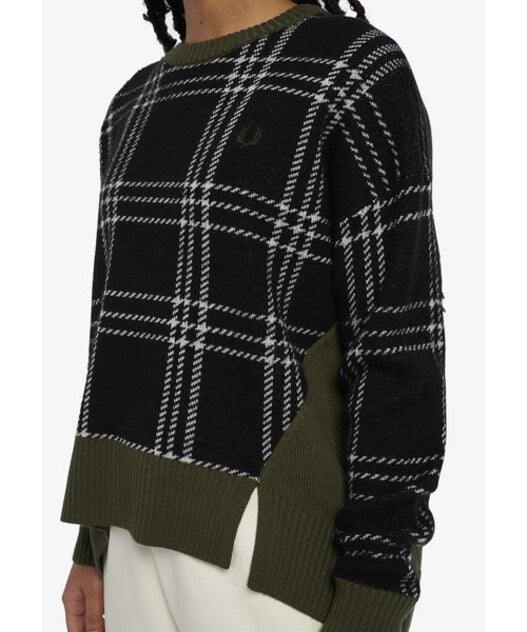 Fred Perry Tartan Panel Jumper Women K4108/102