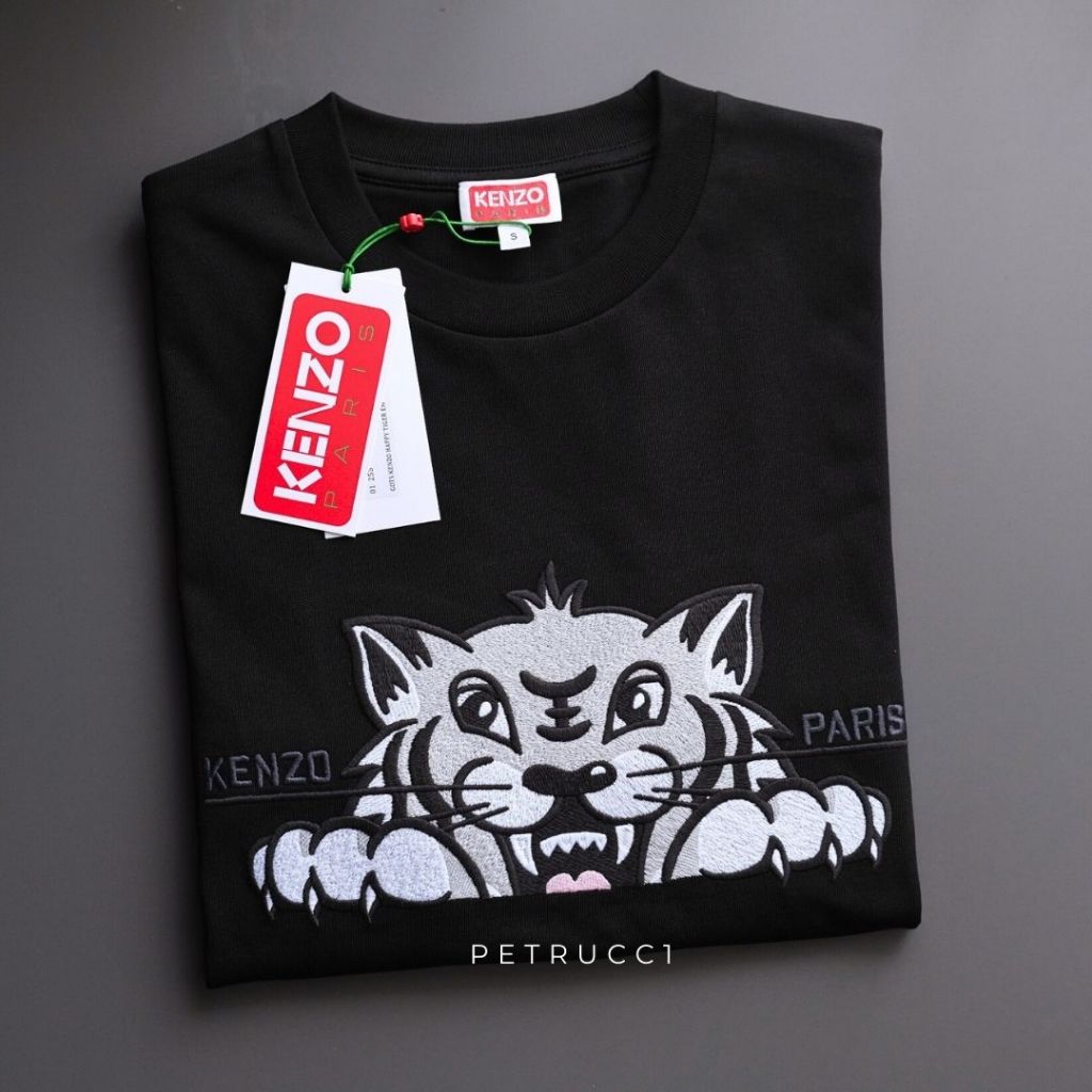 KENZO Happy Tiger Embroidered Oversized T Shirt 5TS5264SI