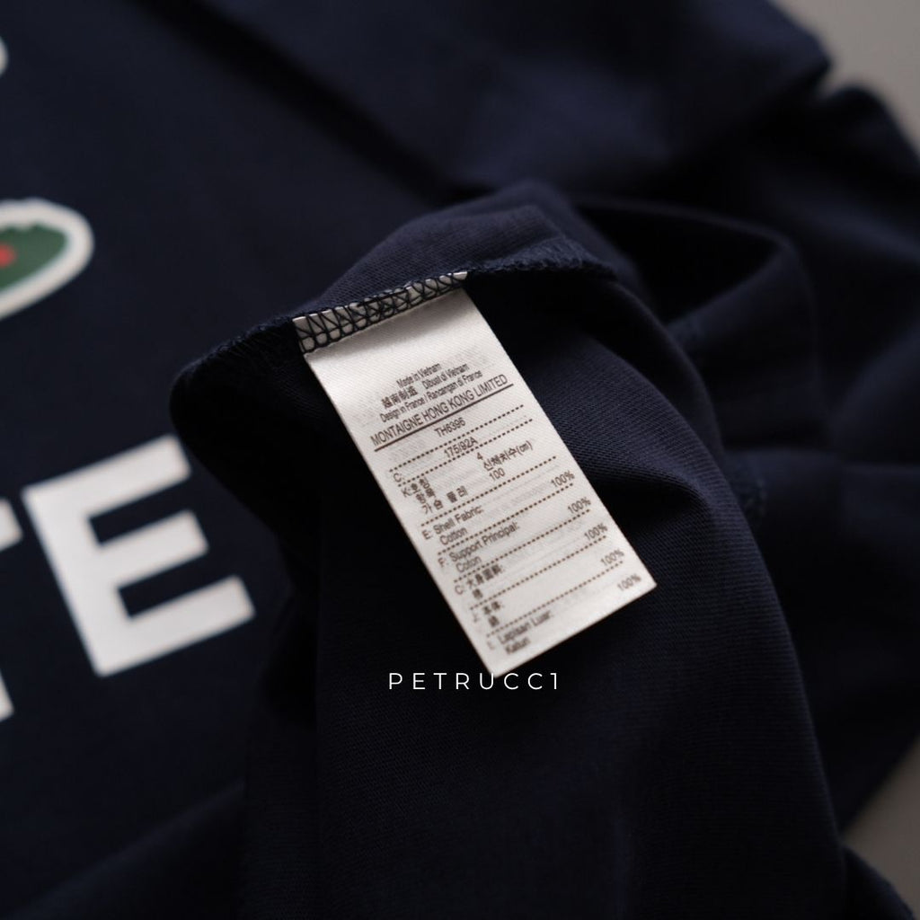 LACOSTE Signature Print Cotton Jersey T Shirt  TH6396