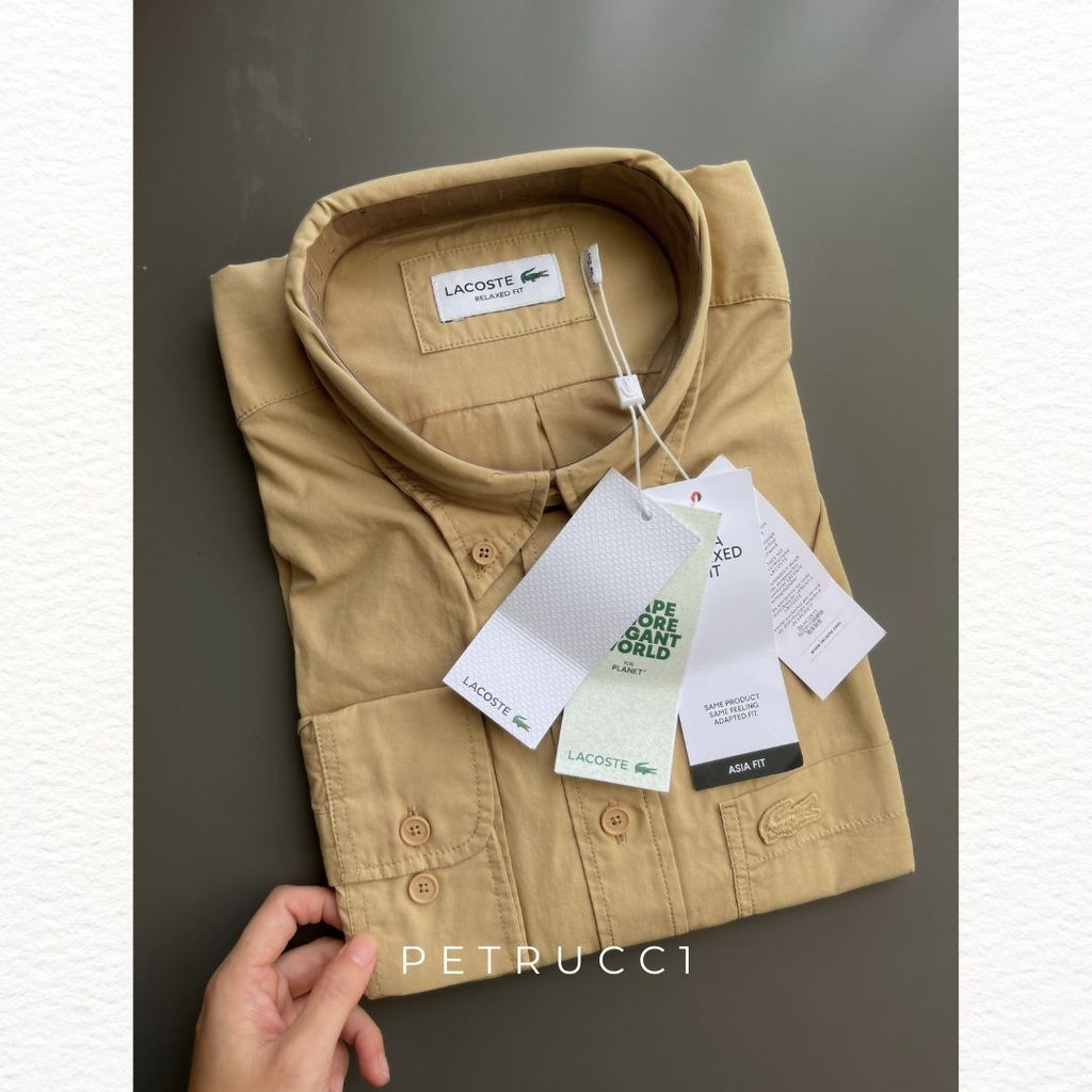 LACOSTE Relaxed Fit Washed Effect Poplin Shirt CH0898