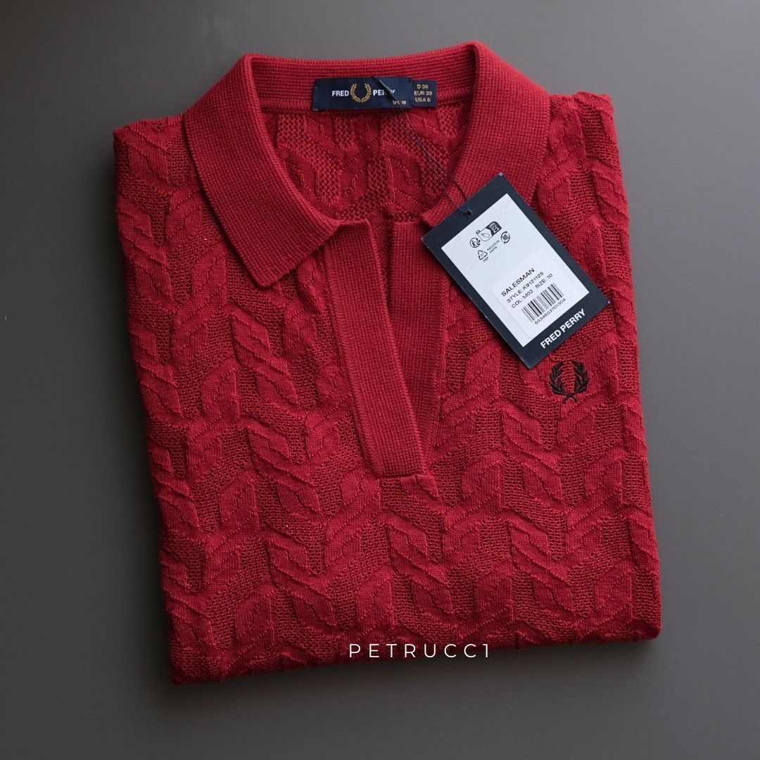 Fred Perry Cable Knit Tank Open Collar Women K9121/M02