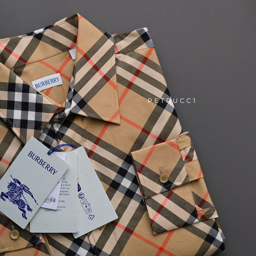 BURBERRY Beige Plaid Shirt 8087634