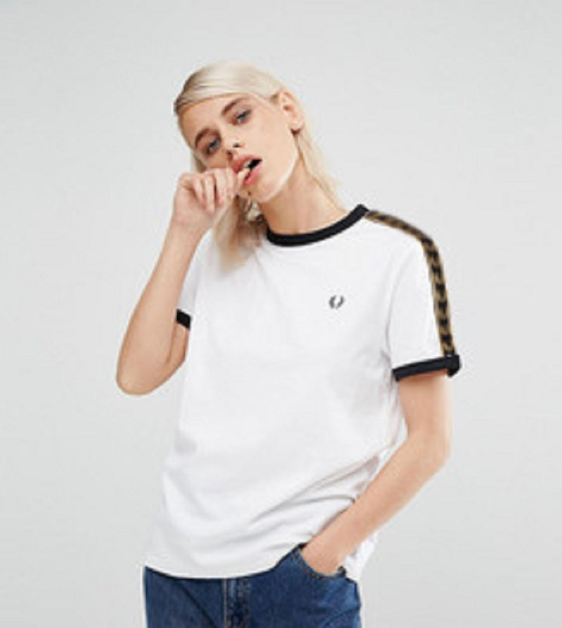 Fred Perry Womens Boxy Taped Ringer Jersey T Shirt G1100/129