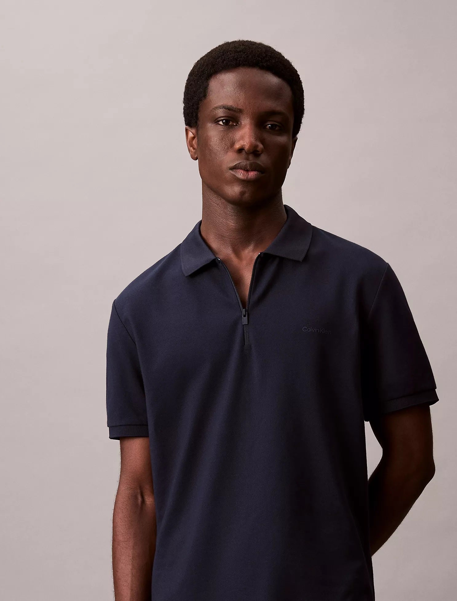 Calvin Klein Tech Pique Zip Polo Shirt 40QM421