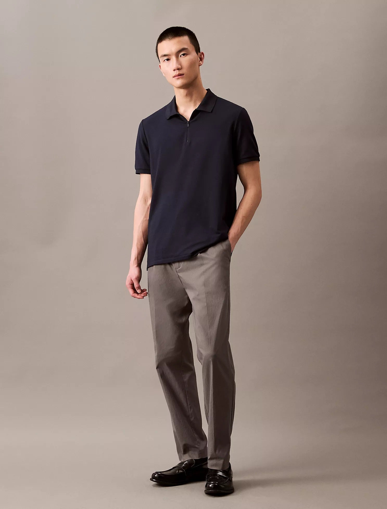 Calvin Klein Tech Pique Zip Polo Shirt 40QM421
