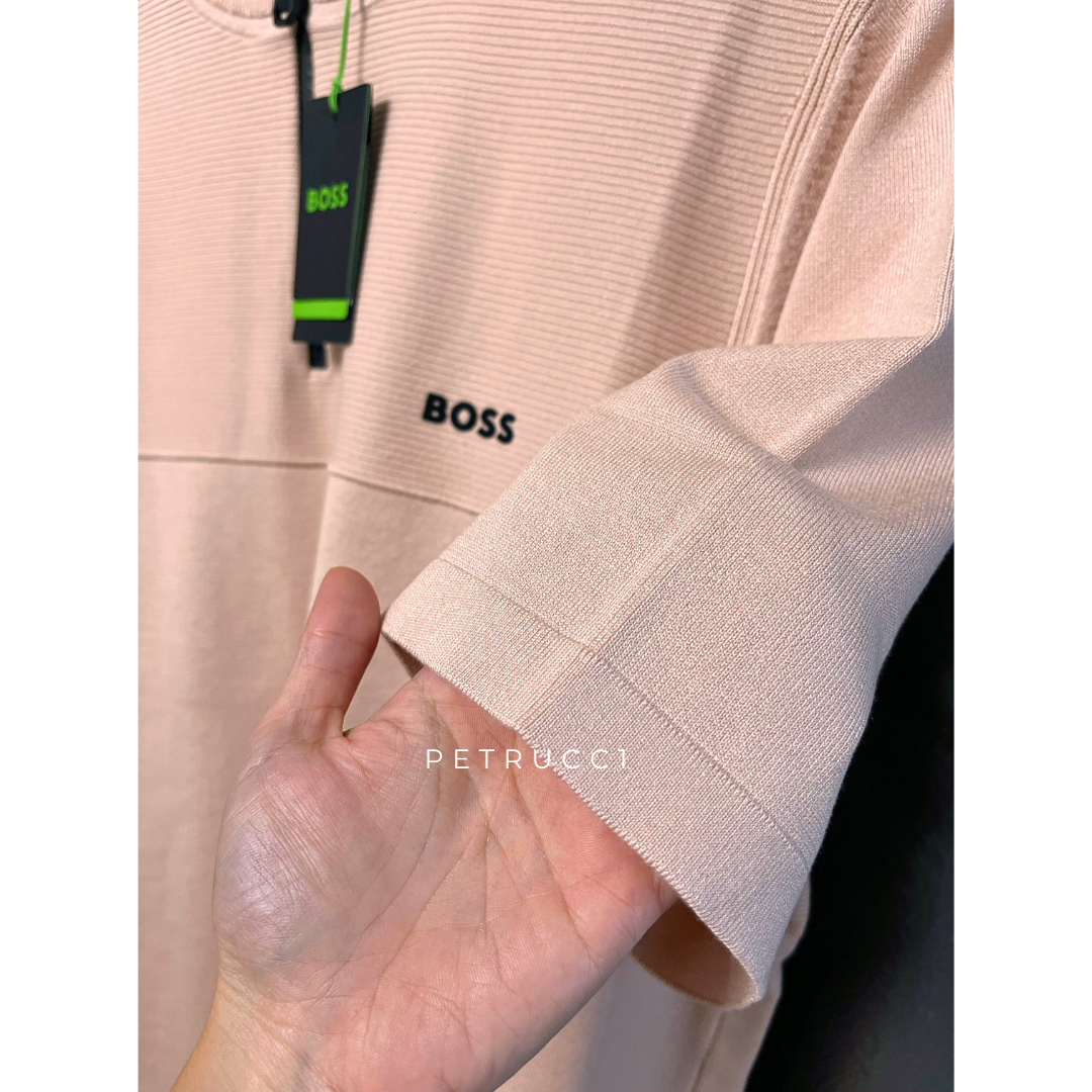 BOSS Zip neck sweater peach 50563378
