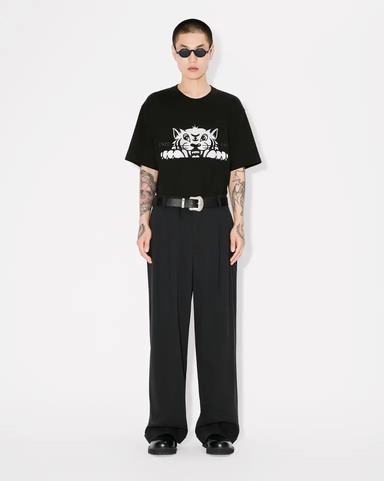 KENZO Happy Tiger Embroidered Oversized T Shirt 5TS5264SI