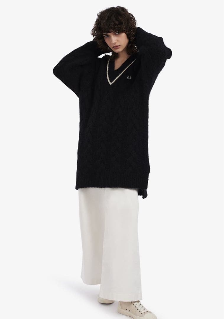Fred Perry Cable Knit Jumper Dress Women D4171/102