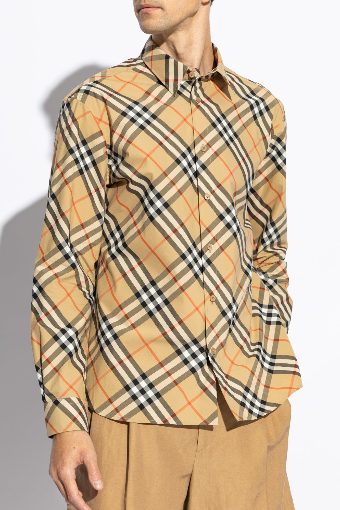 BURBERRY Beige Plaid Shirt 8087634