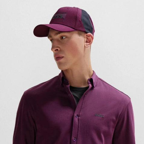 BOSS Cotton-twill cap with contrasting seasonal logo 50505837