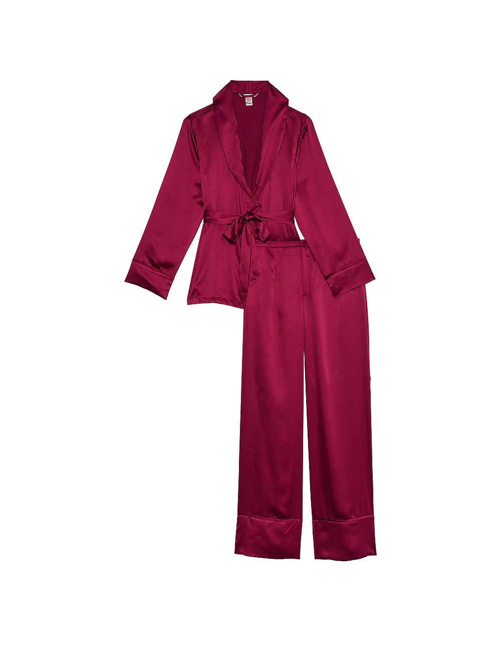 VICTORIA SECRET Dream Satin Wrap Top Long Pajamas Set