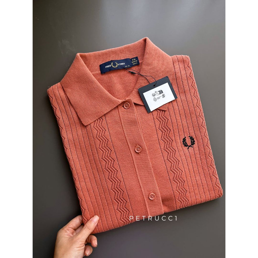 Fred Perry POINTELLE DETAIL KNITTED SHIRT Women K9133/X90