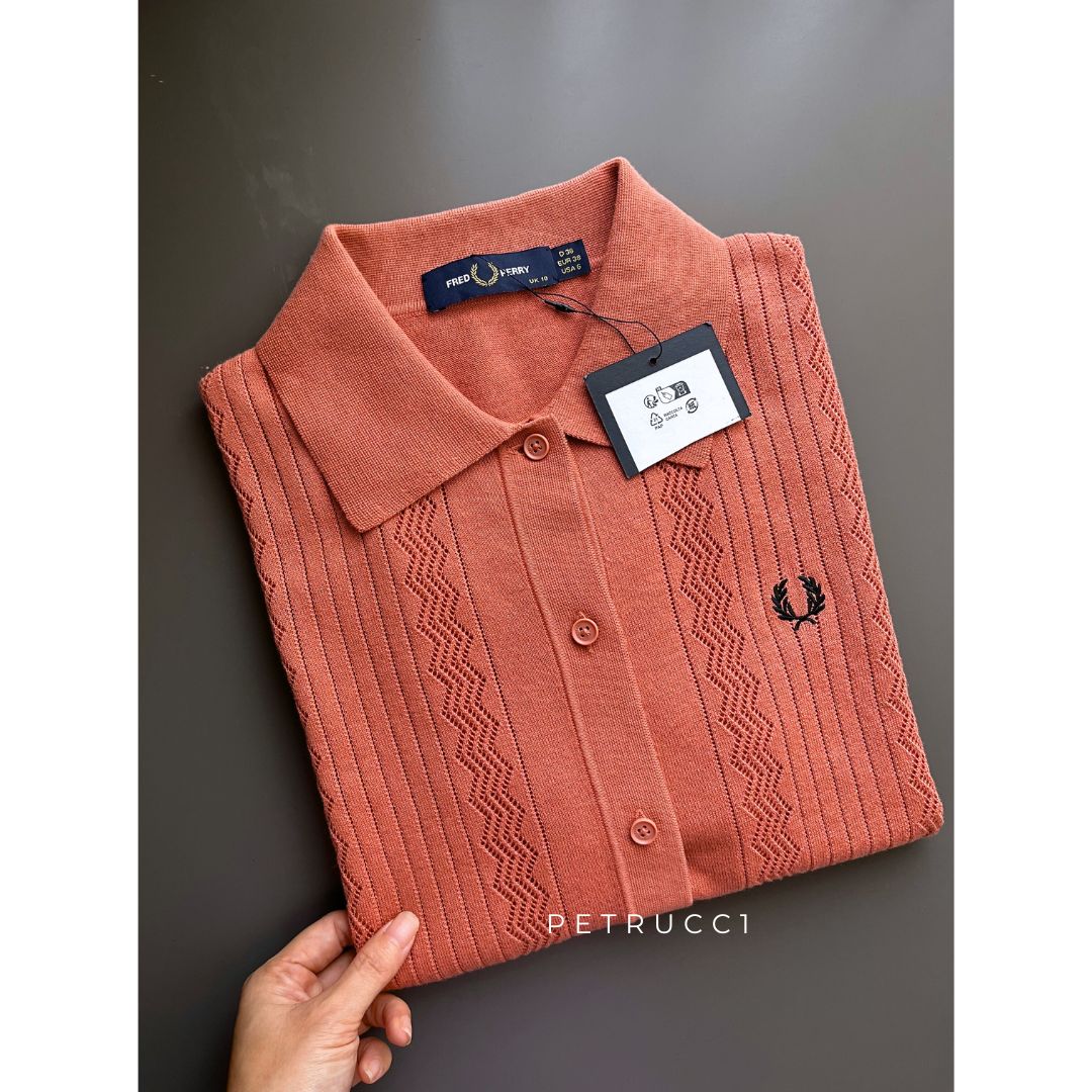 Fred Perry POINTELLE DETAIL KNITTED SHIRT Women K9133/X90