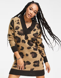 Fred Perry Amy Winehouse Leopard Knitted Dress Women SD4148/Q65