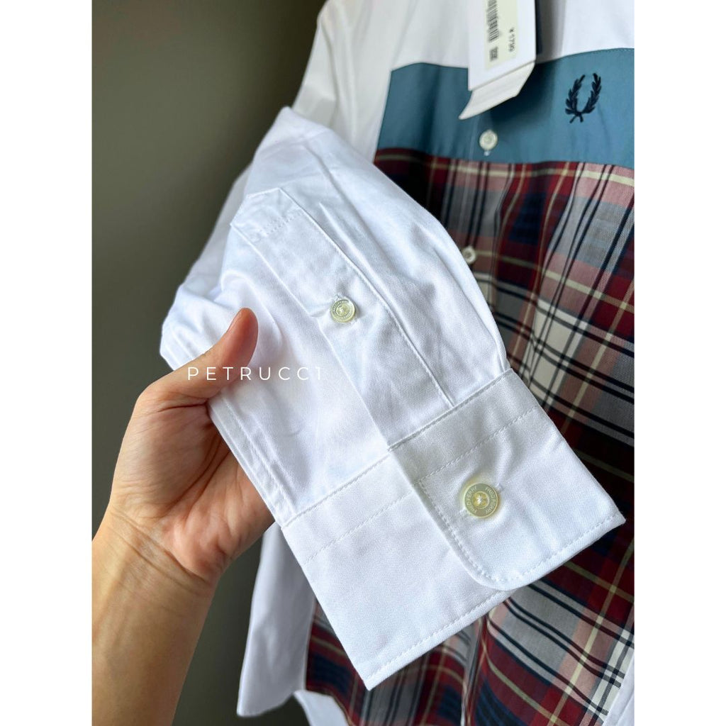 Fred Perry Mix Panelled Long Sleeve Shirts F4546