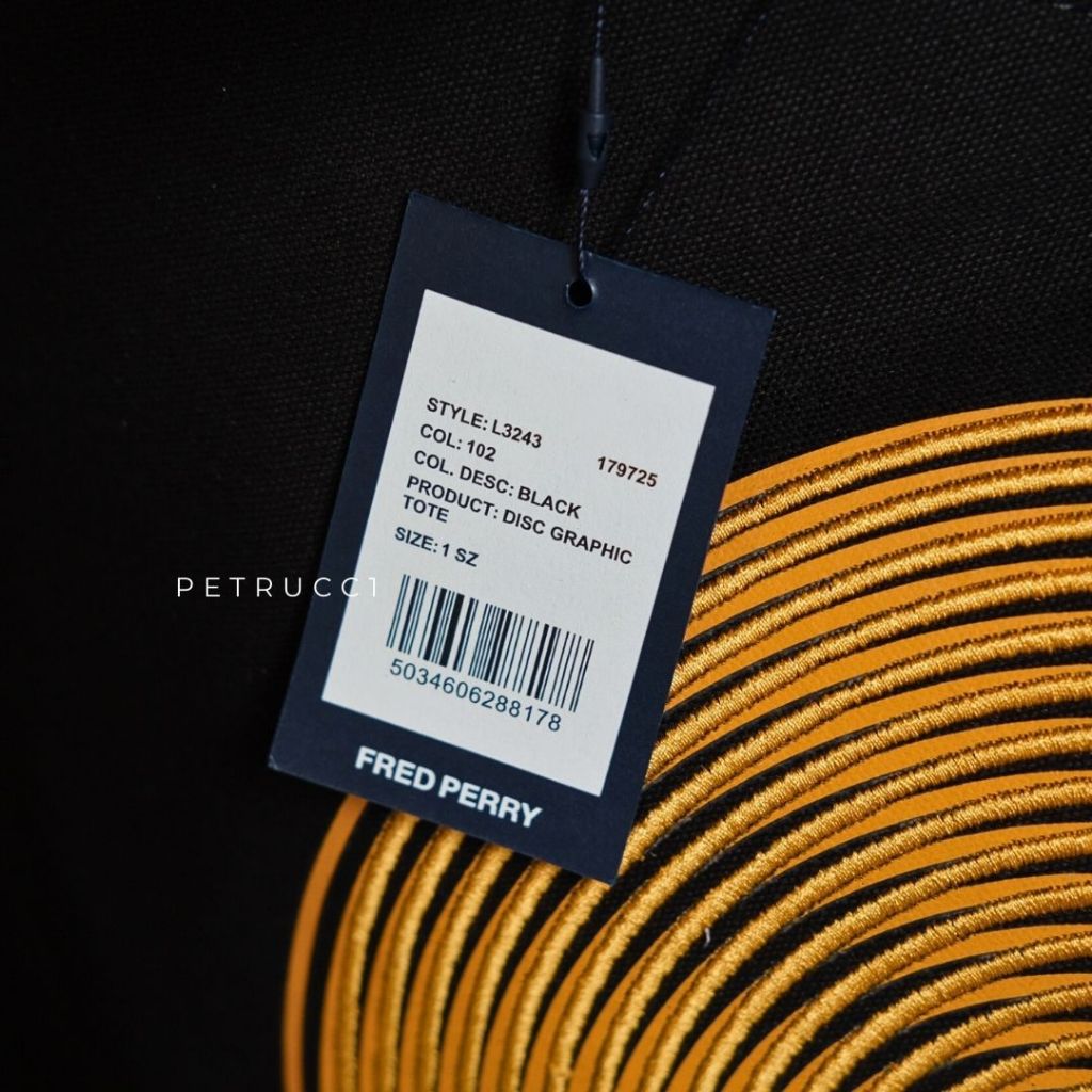 Fred Perry DISC GRAPHIC TOTE BAG L3243